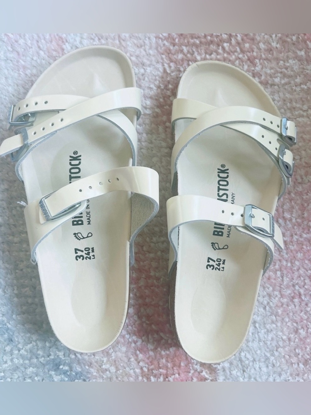 BIRKENSTOCK 💅 Franca Butter High Shine Patent Leather Women's Sandals 37 6 6.5 - Picture 3 of 10